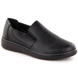 Chaussures à enfiler confortables pour femmes, noires Unisoft 5932 le noir