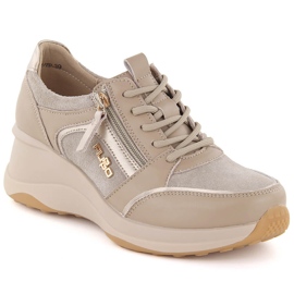 Chaussures compensées femme en cuir beige Filippo DP6434 Chaussures compensées femme en cuir beige Filippo DP6434