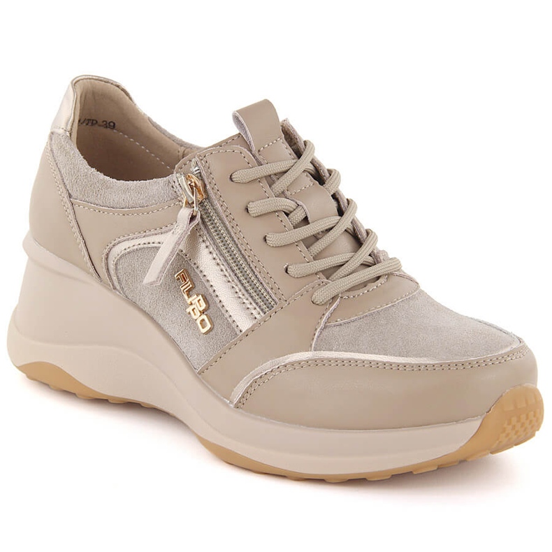 Chaussures compensées femme en cuir beige Filippo DP6434 Chaussures compensées femme en cuir beige Filippo DP6434