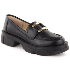 Chaussures en cuir, mocassins femme noirs Filippo DP6099 le noir