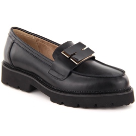 Mocassins femme Filippo DP6450 en cuir noir le noir
