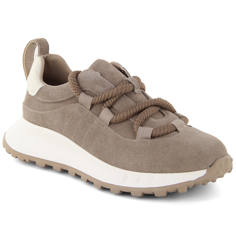 Chaussures de sport en cuir pour femmes, beige, Artiker 54C1409