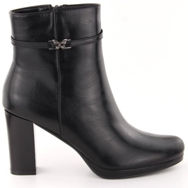 M. DASZYŃSKI Bottines isolées noires pour femmes M.Daszyński AF125-22 le noir