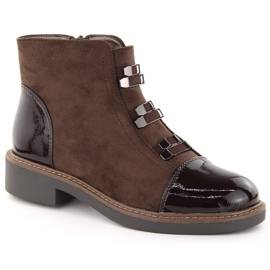 M. DASZYŃSKI Bottes marron isolées en daim pour femmes M.Daszyński SA252-4 brun