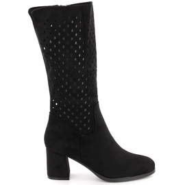 M. DASZYŃSKI Bottines ajourées en daim noir M.Daszyński SA156-10B le noir