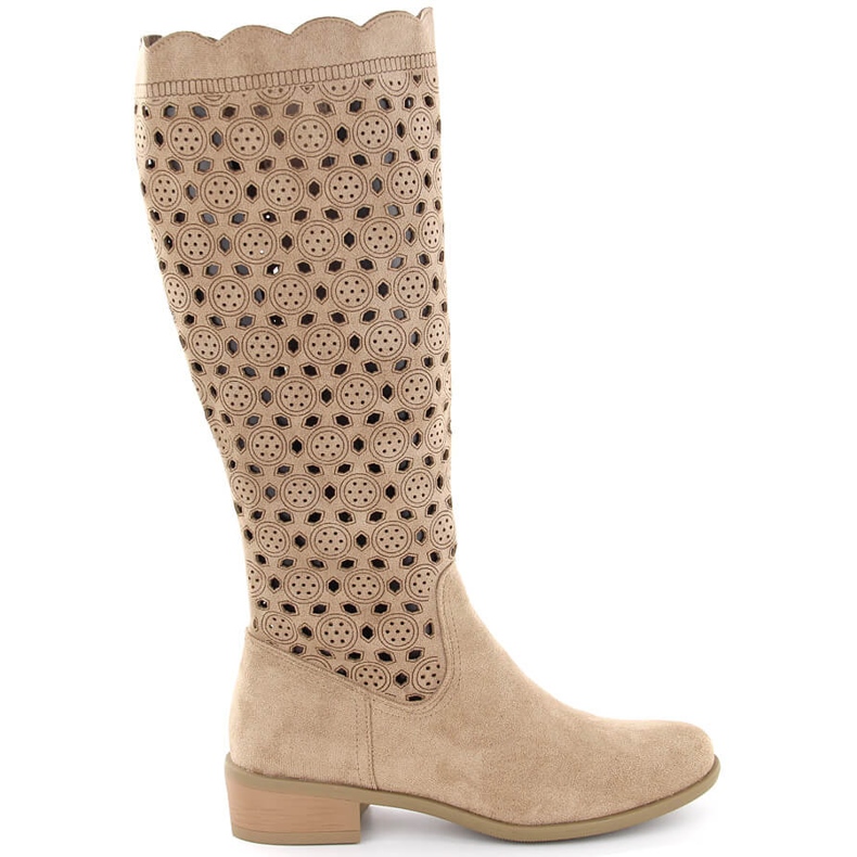 M. DASZYŃSKI Bottines ajourées en daim beige M.Daszyński SA198-33