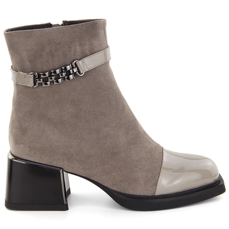 Bottines femme à talons décoratifs D&amp;A S.Barski Premium Collection MR880-018 beige