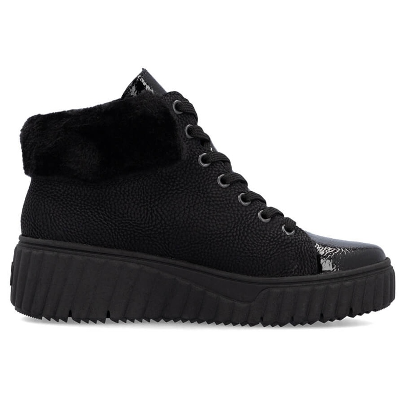 Bottines compensées noires imperméables pour femme Rieker N2505-00 le noir