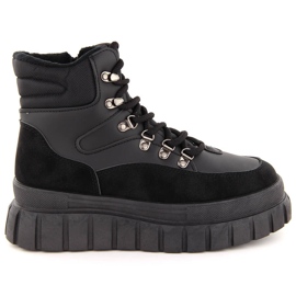 Bottines noires pour femmes à plateforme épaisse News 7928