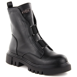 Bottines noires pour femmes sur plateforme Jezzi RMR2150-19 le noir