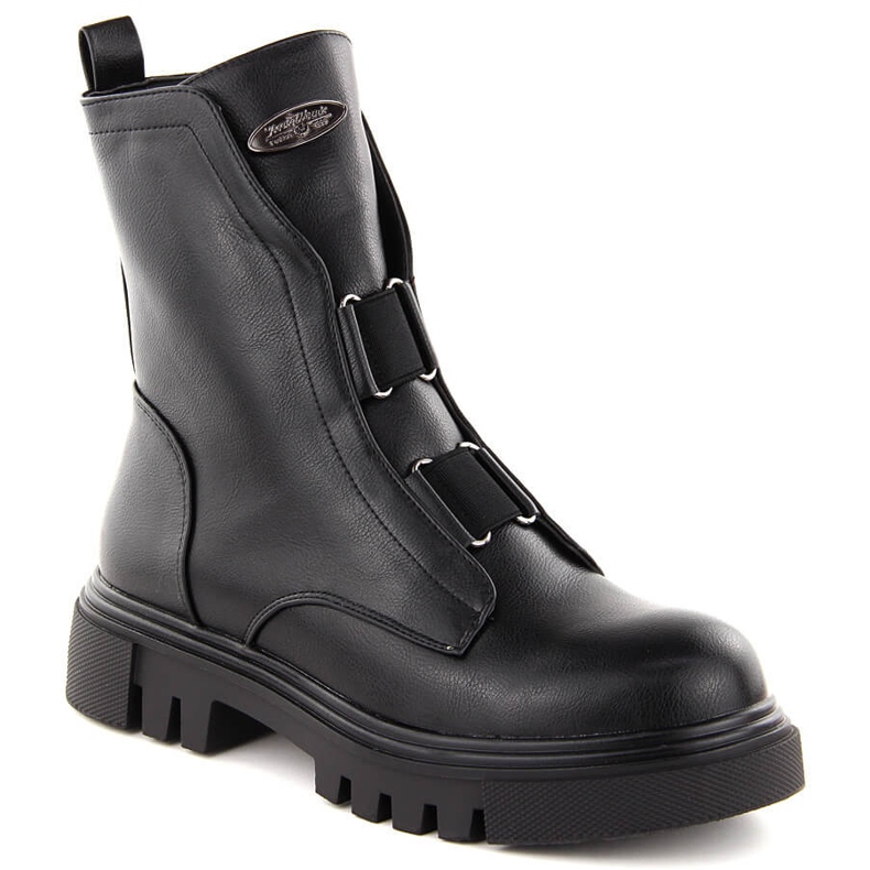 Bottines noires pour femmes sur plateforme Jezzi RMR2150-19 le noir