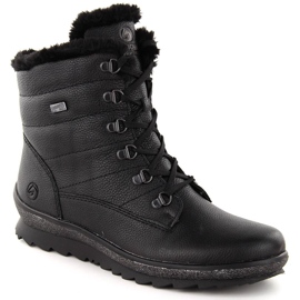 Bottines isolées en cuir noir pour femme Remonte R8480-01