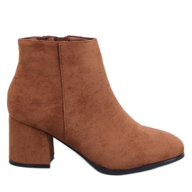 Bottines à talons lisses Marple Camel brun