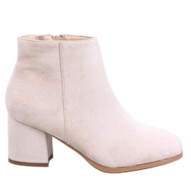 Marple Bottines à talons lisses beiges