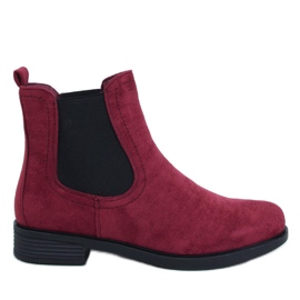 Bottines Chelsea en daim avec caoutchouc Terra Wine rouge