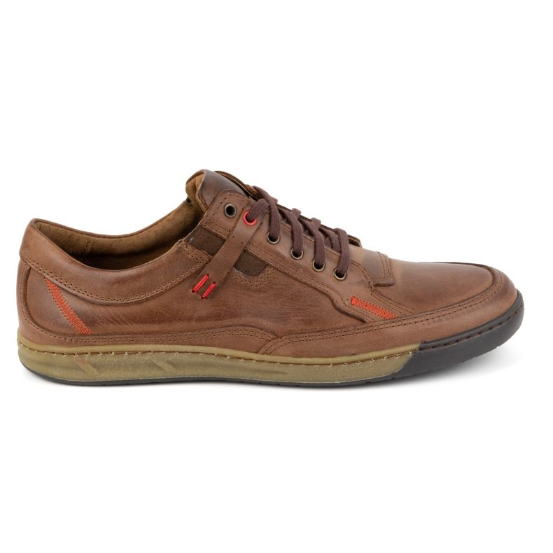 KOMODO Chaussures en cuir pour hommes Casual 932K marron brun