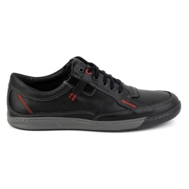 KOMODO Chaussures en cuir pour hommes Casual 932K noir