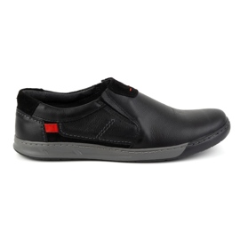 KOMODO Chaussures homme, mocassins en cuir 934K, noir