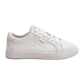 Baskets pour hommes en cuir écologique Big Star OO174020 Hi-Poly System blanc