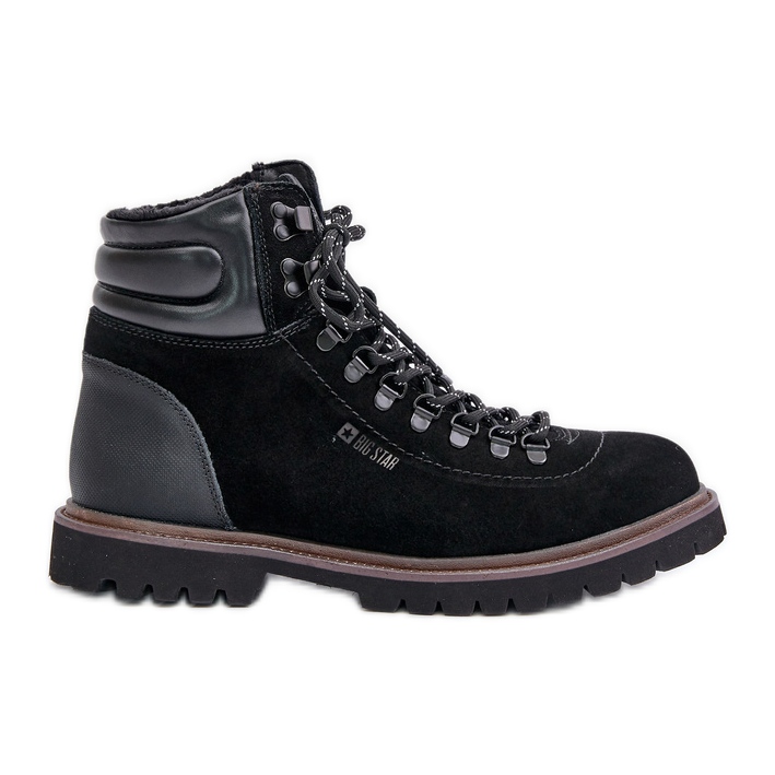 Bottes isolées en daim pour hommes Big Star OO174643 Hi-Poly System noir le noir