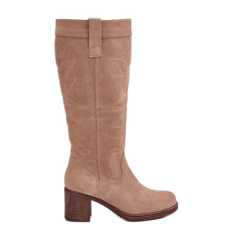 Cuissardes à talons hauts pour femme, beige Erisorae