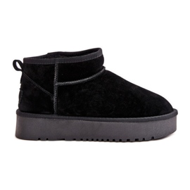 Bottes de neige à plateforme en daim pour femmes noires Nereviana le noir