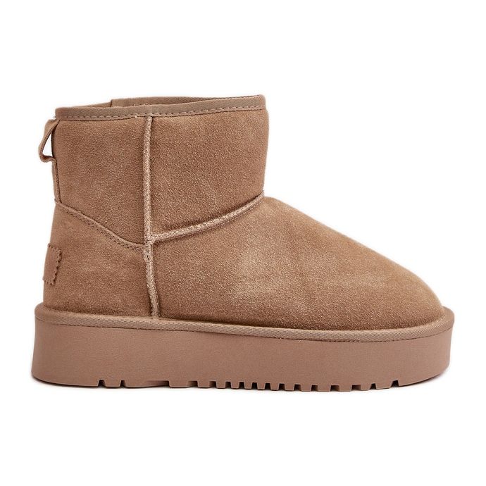 Bottes de neige en daim pour femmes sur plateforme de cheville Beige Rianaella Bottes de neige en daim pour femmes sur plateforme de cheville Beige Rianaella
