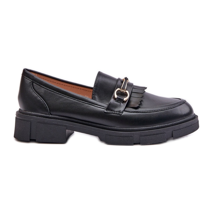Mocassins pour femmes avec décoration, cuir écologique, noir Tialorae le noir Mocassins pour femmes avec décoration, cuir écologique, noir Tialorae le noir