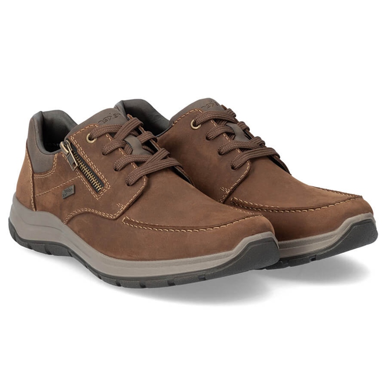 Chaussures décontractées en cuir pour hommes, marron, Rieker 03601-22 brun