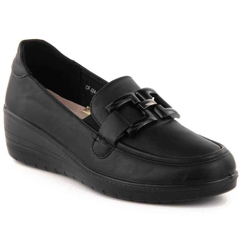 Chaussures compensées noires pour femmes Filo Donna J24-392 le noir