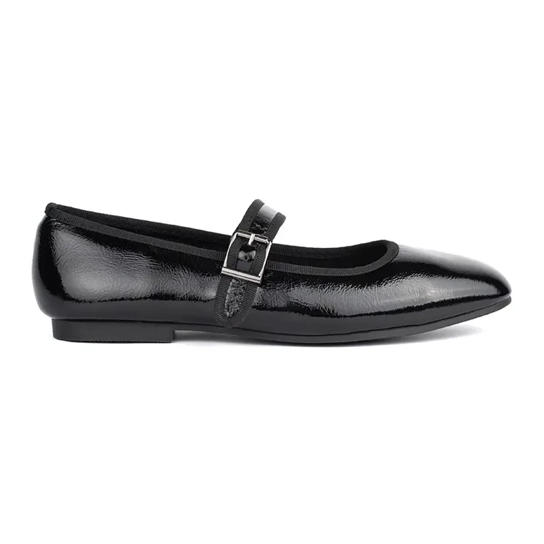 Ballerines femme laquées noires le noir