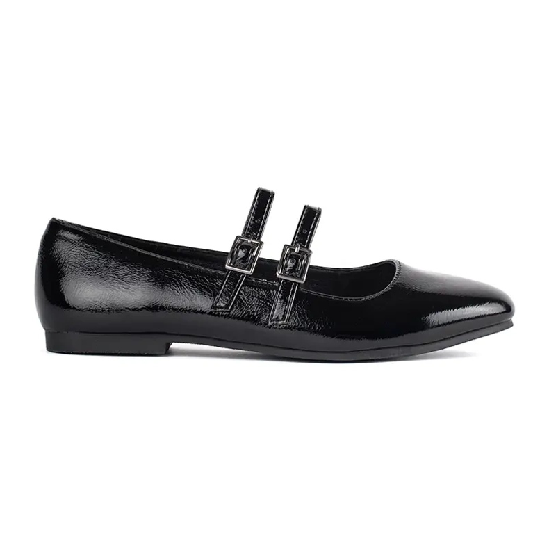 Ballerines vernies noires à fermoir le noir