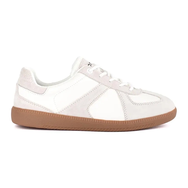Goodin Baskets femme en cuir blanc blanche