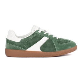 Goodin Baskets femme en cuir vert et blanc