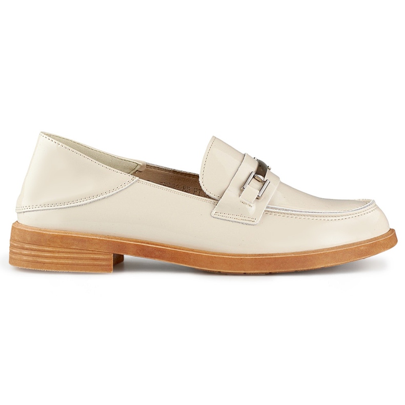 Chaussures femme en cuir verni beige Chaussures femme en cuir verni beige