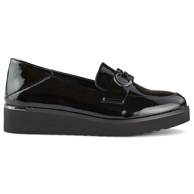 Chaussures vernies pour femme à talon bas, chaussures élégantes le noir