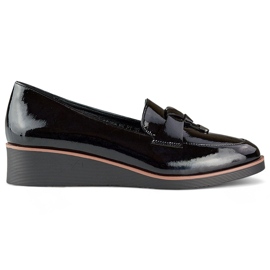 Escarpins vernis noirs à talon bas le noir Escarpins vernis noirs à talon bas le noir