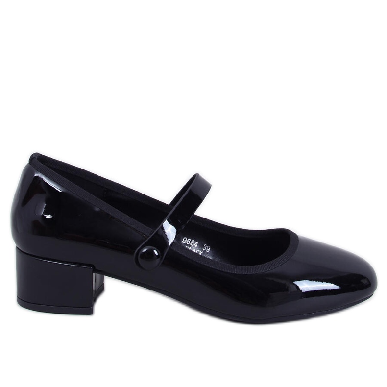 Weinis Ballerines noires vernies à talons hauts le noir