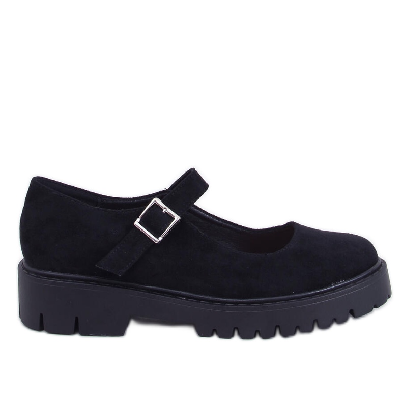 Holmess Ballerines plates-formes à lanières noires le noir