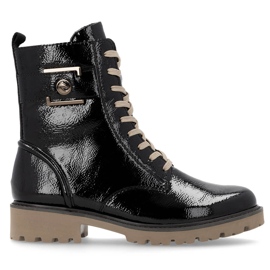 Bottines femme en cuir verni noir Remonte D8663-00 le noir