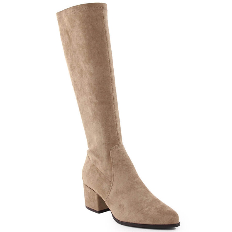 Bottines à talons femme en daim beige Sergio Leone KZ212