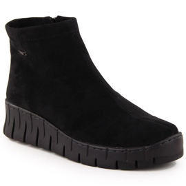 Bottines femme en cuir suédé noir Helios 506P