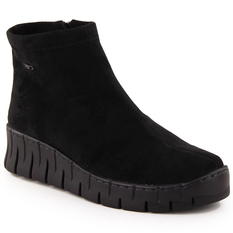 Bottines femme en cuir suédé noir Helios 506P le noir
