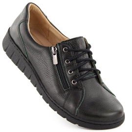 Chaussures confortables en cuir pour femmes, vertes Helios 429.567