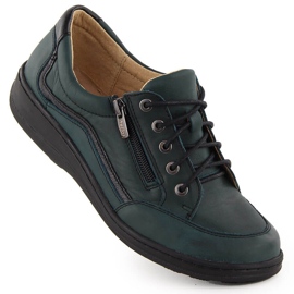 Chaussures confortables en cuir vert pour femmes Helios 411