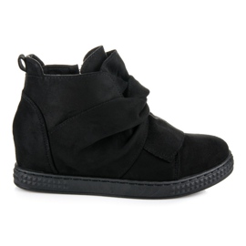 Bella Star Baskets compensées sport en daim le noir
