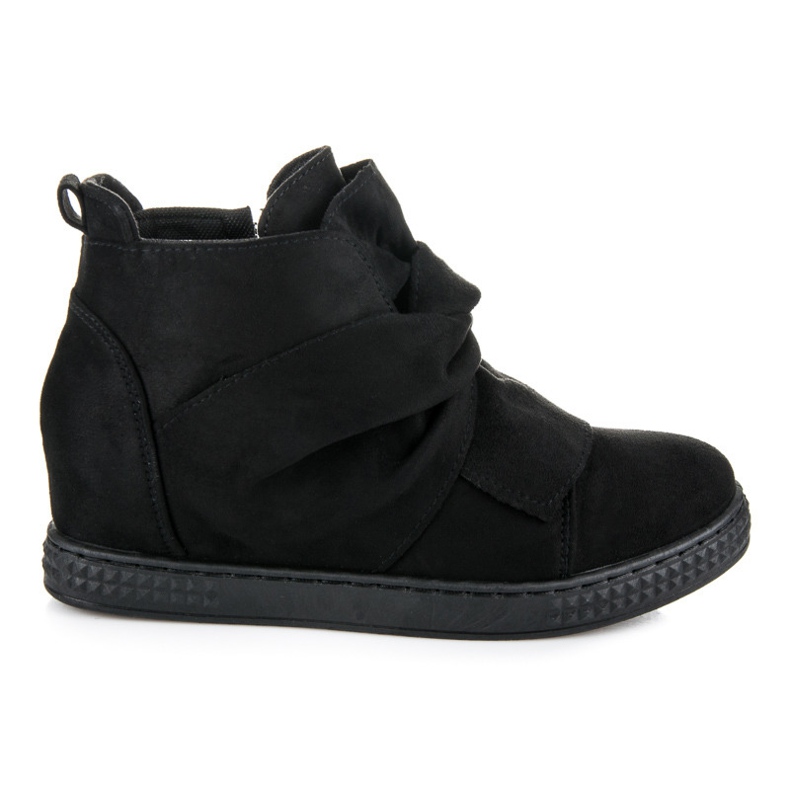Bella Star Baskets compensées sport en daim le noir