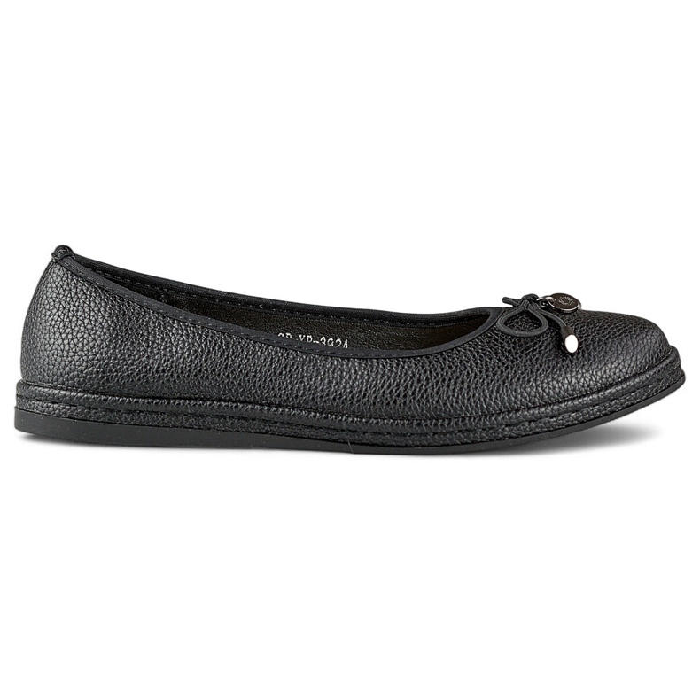 Ballerines noires pour femmes avec semelle intérieure en cuir, chaussures pour femmes confortables le noir