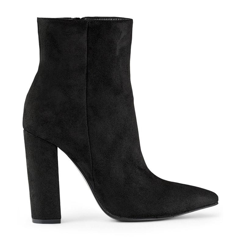 Bottines pointues noires pour femme à talon haut le noir