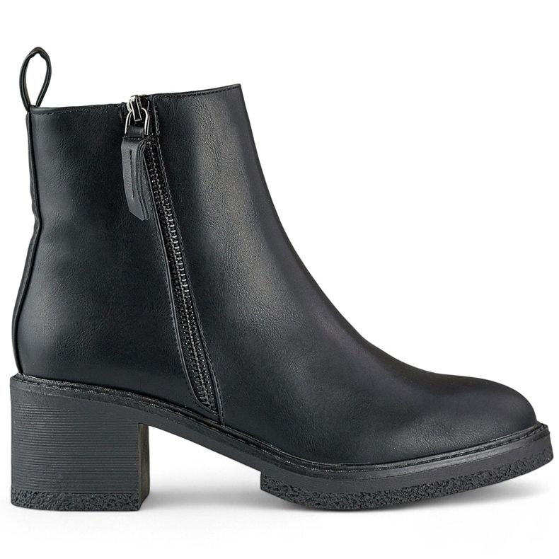 Bottines classiques noires pour femmes avec un talon confortable, bottines pour femmes en éco-cuir le noir